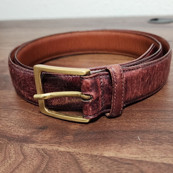 Trafalgar Cherry Brown Leather Belt - Picture 1 of 11